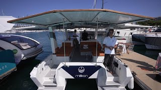 Never Need Fuel Again  Fully Solar Powered Catamaran Cannes Yacht Show [upl. by Dinnage]