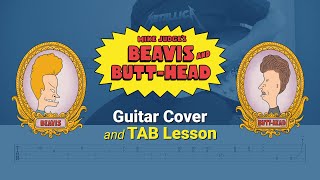 Beavis and ButtHead Intro Theme  Guitar Cover Guitar TAB Lesson [upl. by Acina]