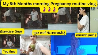 My 8 7 dayMonths Pregnancy Morning Routine🤰🏻What I eat in Day During Pregnancy pregnancy yt [upl. by Nwahsat338]