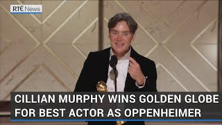 Cillian Murphy wins Golden Globe for Best Actor as Oppenheimer [upl. by Casabonne]