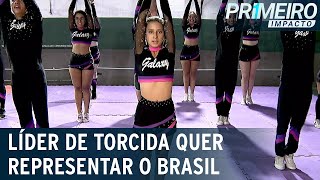 Líder de torcida que quer representar o Brasil em Mundial nos EUA  Primeiro Impacto 140223 [upl. by Oravla]