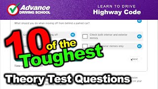 Ten of the Toughest Theory Test Questions  Learn to drive Highway Code [upl. by Enajharas]