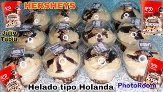 Helado cremoso de Chocolate HERSHEYS tipo holanda hecho en casa para negocio [upl. by Linnette346]