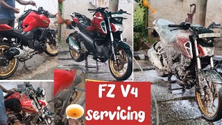 FZ V4 BIKE servicing 🏍️🏍️😍 [upl. by Allemahs]