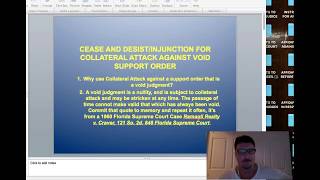 SEPT 5 2018 COLLATERAL ATTACK AGAINST VOID SUPPORT ORDERS BY FILING CEASE AND DESIST PETITION [upl. by Amandy]