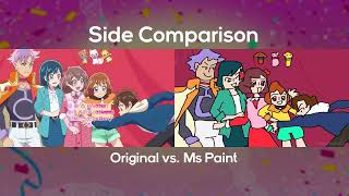 Delicious Party♡PreCure with MS Paint Side Comparison [upl. by Ecinom980]