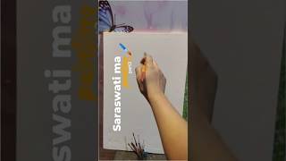 Saraswati Painting part 3 saraswati canvas art artist youtubeshorts youtubeart painting [upl. by Irovi]