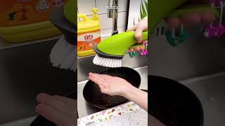 Lazy Dishwashing Hack Scrub amp Soap in ONE 🧼✨ dishwashinghacks kitchengadgets cleaningtiktok [upl. by Cairistiona]