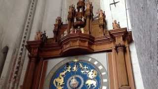 Astronomical Clock in St Marys Church Lübeck [upl. by Ainalem]