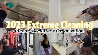 EXTREME DEEP CLEAN  DECLUTTER  ORGANIZATION  MASSIVE CLEANING MOTIVATION  2023 WHOLE HOUSE RESET [upl. by Malaspina]