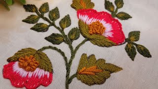 Hand embroidery stitch flower design pattern  Hand embroidery for beginners Blanket stitch [upl. by Agem667]