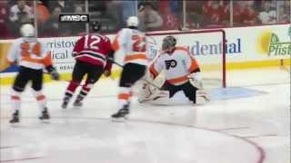 Ponikarovskiy scores after amazing assist by Brodeur vs Flyers [upl. by Enaht917]