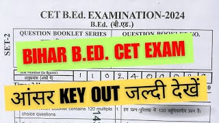 BEd answer key 2024  Bihar BEd answer key 2024  BEd question paper analysis [upl. by Adabelle]