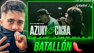 GAZIR reacciona a AZUKY vs CACHA en FMS MÉXICO 🇲🇽 [upl. by Hoopen]