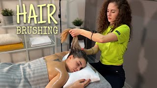 ASMR Hair Brushing and Relaxing Massage with Coconut Oil No talking [upl. by Htebarual157]