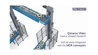 Buffer System using Ultimation Motor Driven Roller Conveyors with Qimarox Vertical Lifters [upl. by Stew]