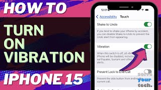 How to Turn on Vibration on iPhone 15 [upl. by Eedyak]