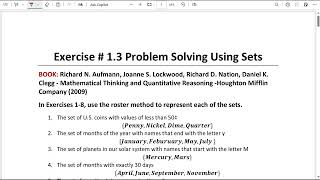 Ex  13 Q  18 Use the Roster Method to represent each of the sets [upl. by Bolen]