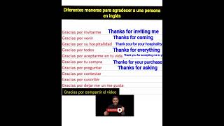 Diferentes maneras para decir gracias en inglés english ingles frases shortviral [upl. by Volkan458]