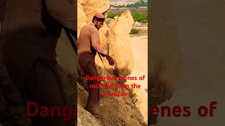 Dangerous scenes of rock fall from the mountain hardworkpakistan mountains stone viralvideo [upl. by Hansen]