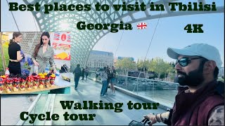 Best places to visit in Tbilisi Georgia 4K cycle tour [upl. by Fishman473]