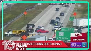 All northbound lanes on I75 near SR60 in Brandon shut down due to crash [upl. by Had]