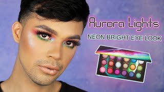 Aurora Lights Neon Bright Eye Makeup Tutorial [upl. by Imoyik]