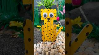 DIY leopard Wooden Craft for Kids  Easy Animal Craft at Home 🐯 diy craft craftyfun kids [upl. by Macdonell]