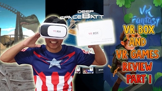 VR Box and VR Games Review Part 1  Jurassic Roller Coaster VR  Deep Space Battle VR  VR Fantasy [upl. by Howlend419]