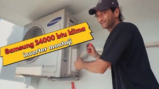 Samsung 24000 btu klima inverter montaji MrARAS61 [upl. by Elahcar]