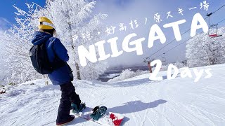 Vlog スノボー今シーズン初新潟妙高  友達とスノボー合宿2Days  戸隠・妙高杉ノ原スキー場 [upl. by Anallise121]