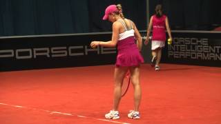 Alize Cornet service  return game vs Carla Suarez Navarro  Porsche Tennis Grand Prix 2012 [upl. by Soni267]