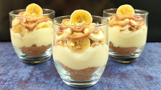 Homemade Banana Custard Trifle recipe Banana Pudding RecipeEasy no bake dessert recipe [upl. by Akital]