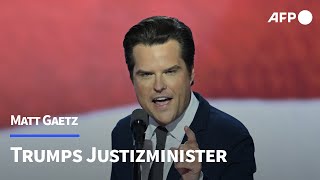 Ultrarechter TrumpJünger Gaetz wird Justizminister  AFP [upl. by Maltzman]