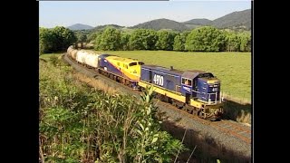 Australian streamliner diesel 42107 working with 4910 on the Murwillumbah line  October 1998 [upl. by Antons]