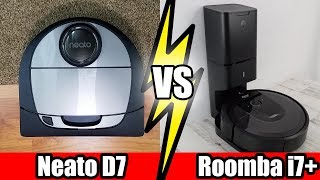 Roomba i7 vs Neato D7  TESTS  Robot Vacuum Wars [upl. by Neemsay]