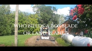 Skid Steer and 6 Way Dozer Blade Grading Driveway and a little run in with my electric pole [upl. by Finnigan]