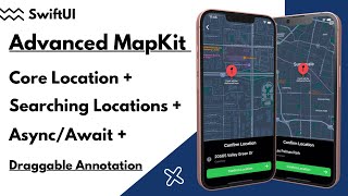 SwiftUI Advanced MapKit  Searching Locations  AsyncAwait  Draggable Annotations  Core Location [upl. by Andie]