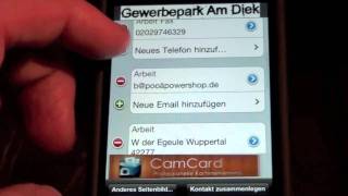 CamCard Visitenkarten Scanner fürs iPhone Review [upl. by Ellimak764]