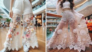 Long Crochet Pant Designs 😍😍  Inspiration Ideas 💡✨ [upl. by Ahseenyt34]