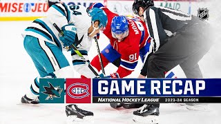 Sharks  Canadiens 111  NHL Highlights 2024 [upl. by Alpheus]