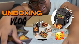 WE UPGRADED 🥳  Unboxing Ninja Air fryer 📦 [upl. by Yeta]