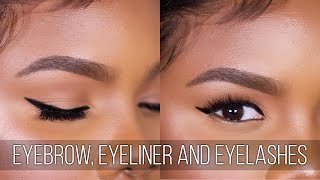 EYEBROW EYELINER for Hooded Eyes and EYELASH Tutorial for Beginners  Ale Jay [upl. by Liana]