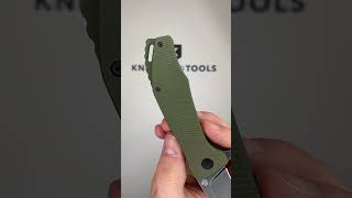 QSP Knife Raven QS122 B2 Blackwashed D2 Green G10 pocket knife [upl. by Oretna]