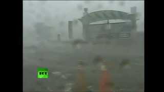 Heavy Typhoon TEMBIN SWEPT Taiwan on Friday Morning 24 Aug 2012 [upl. by Nedah655]