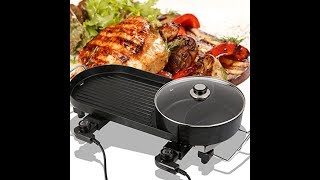 Review Elitek Smokeless Korean Hotpot Design Multifunction Electric Oven BBQ Nonstick Pan [upl. by Laekim]