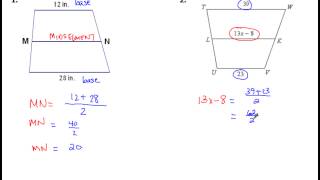 85 Trapezoids and Segment Lengths [upl. by Allebara139]