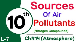 L7 Sources of air pollutants  Nitrogen compounds  ch14  10th class chemistry [upl. by Yrannav]