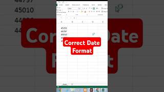 Correct date format exceldate date dateinexcel dateformat exceltips exceltricks excelfunction [upl. by Straus152]