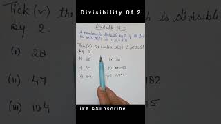 Divisibility of 2 How to check a large no is divisible by 2 or not radhyanshclasses [upl. by Nuli]